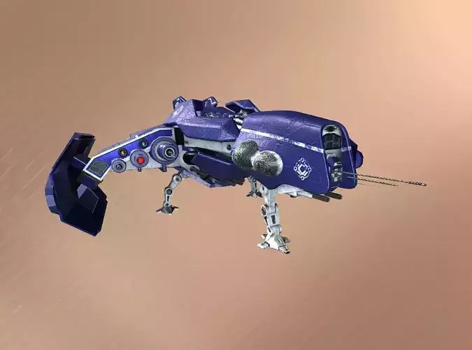 Gunboat Aurora Low-poly 3D model