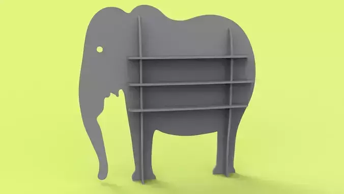 Shelf animal elephant 3d model 3D model