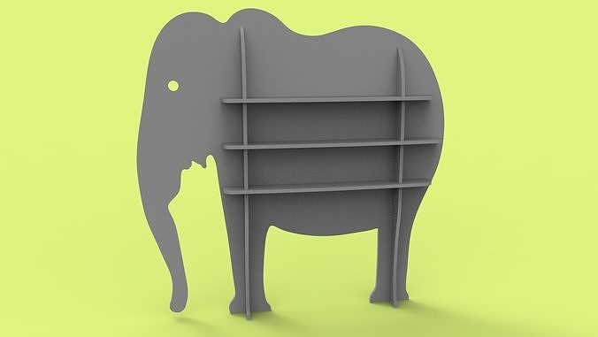 Shelf animal elephant 3d model 3D model