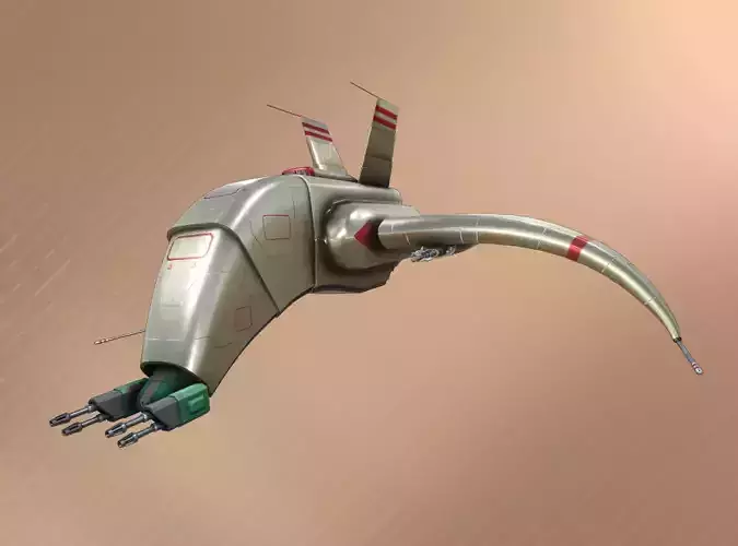 Spaceship Drone Bloodbird Low-poly 3D model