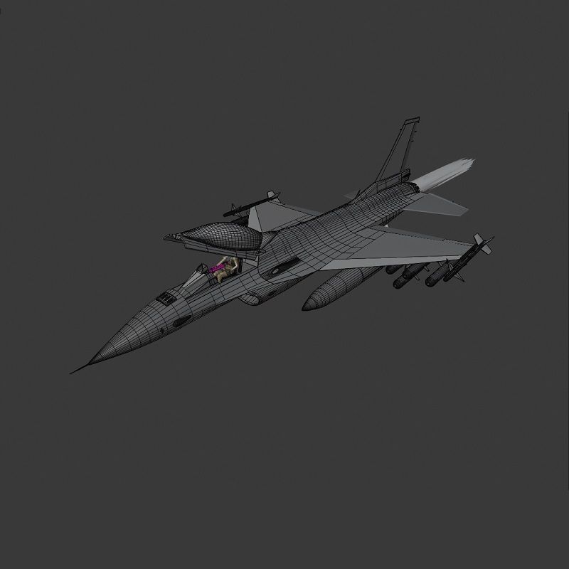 F16C Turkey Squad 192 Tigers  Low-poly 3D model_21