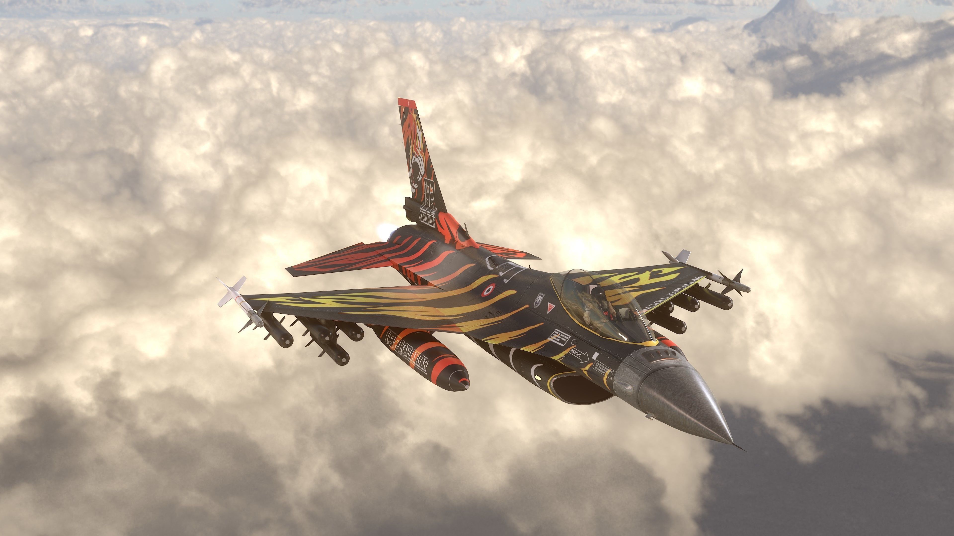 F16C Turkey Squad 192 Tigers  Low-poly 3D model_6