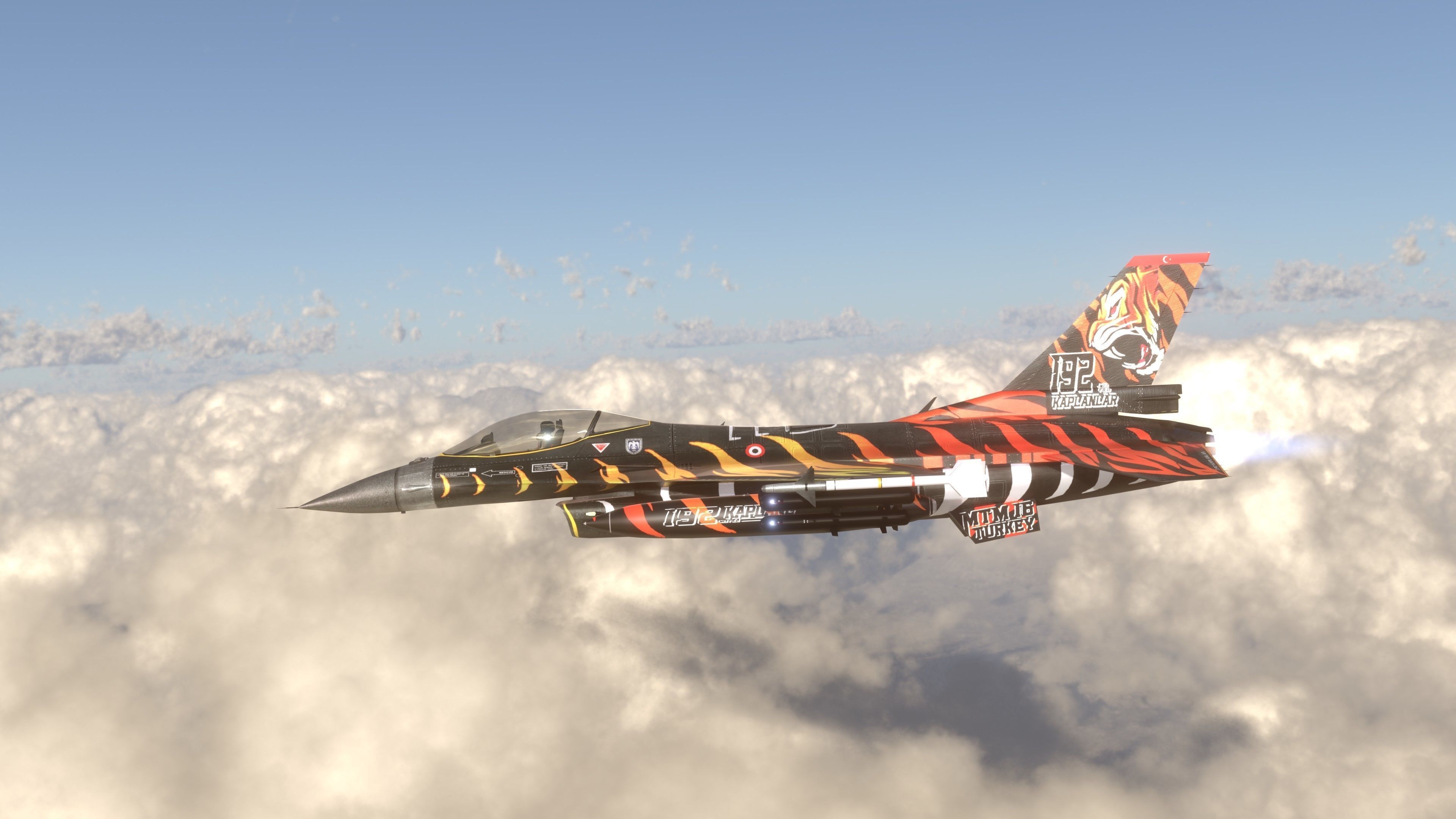 F16C Turkey Squad 192 Tigers  Low-poly 3D model_17