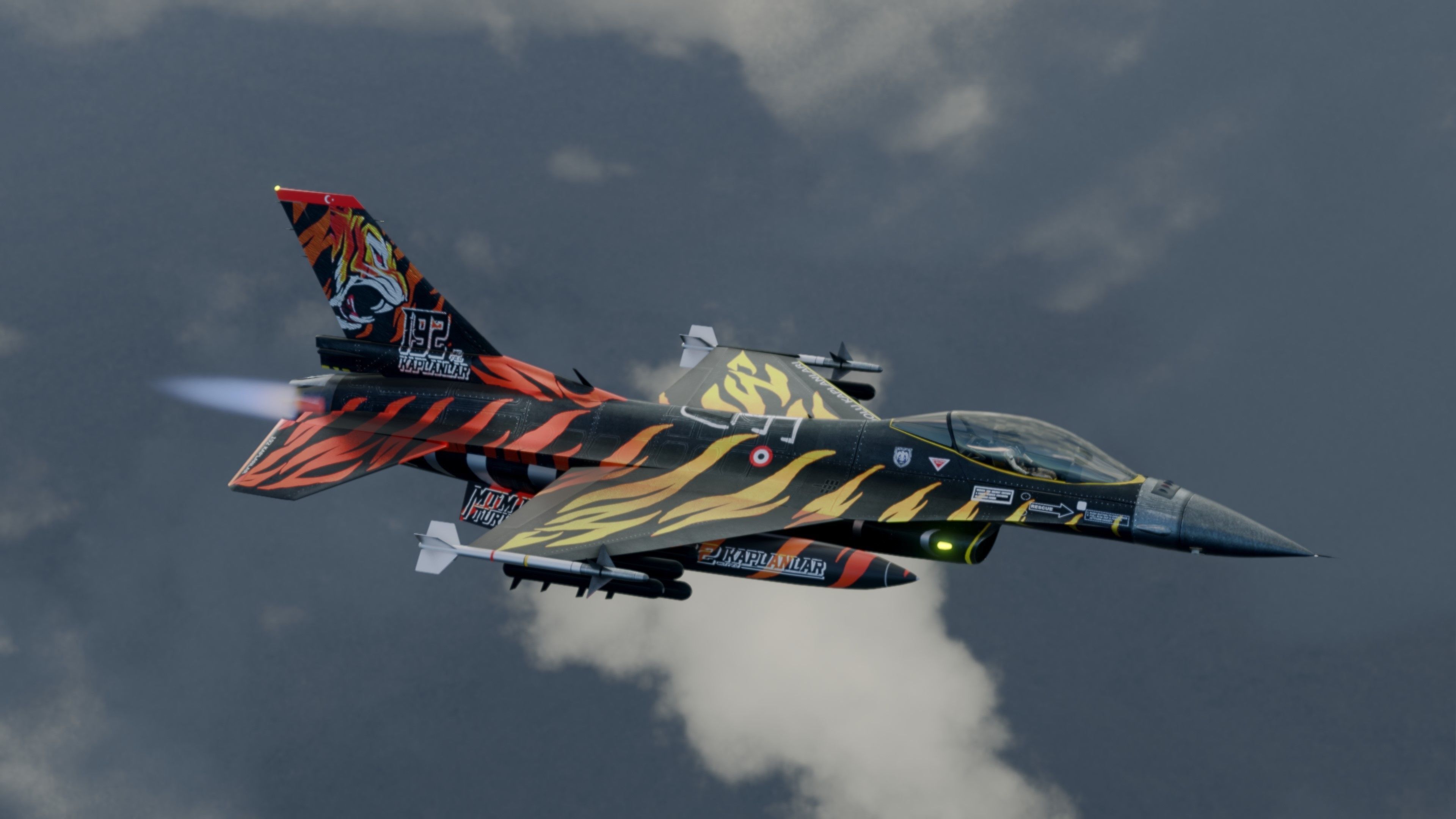 F16C Turkey Squad 192 Tigers  Low-poly 3D model_3