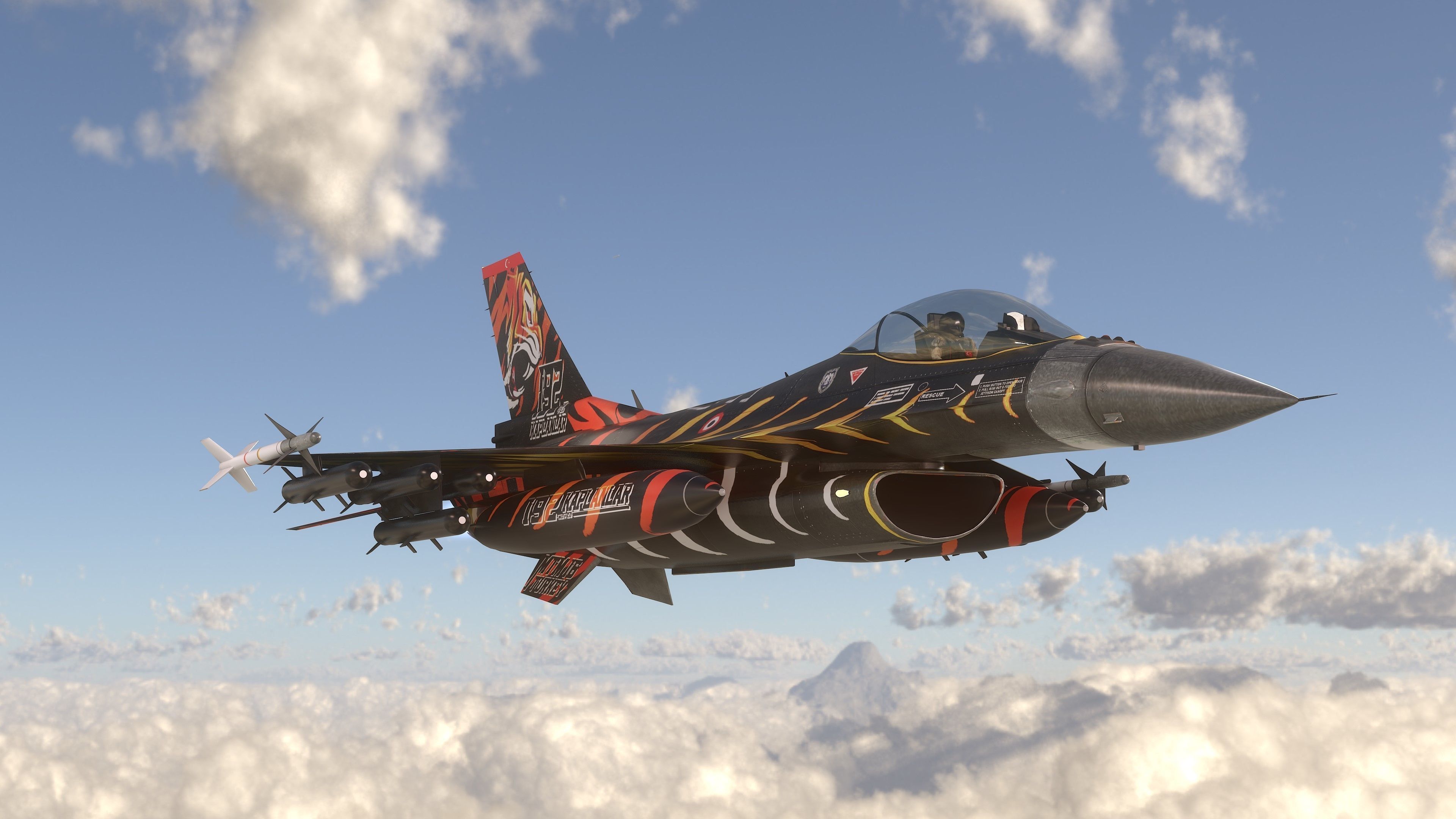 F16C Turkey Squad 192 Tigers  Low-poly 3D model_8
