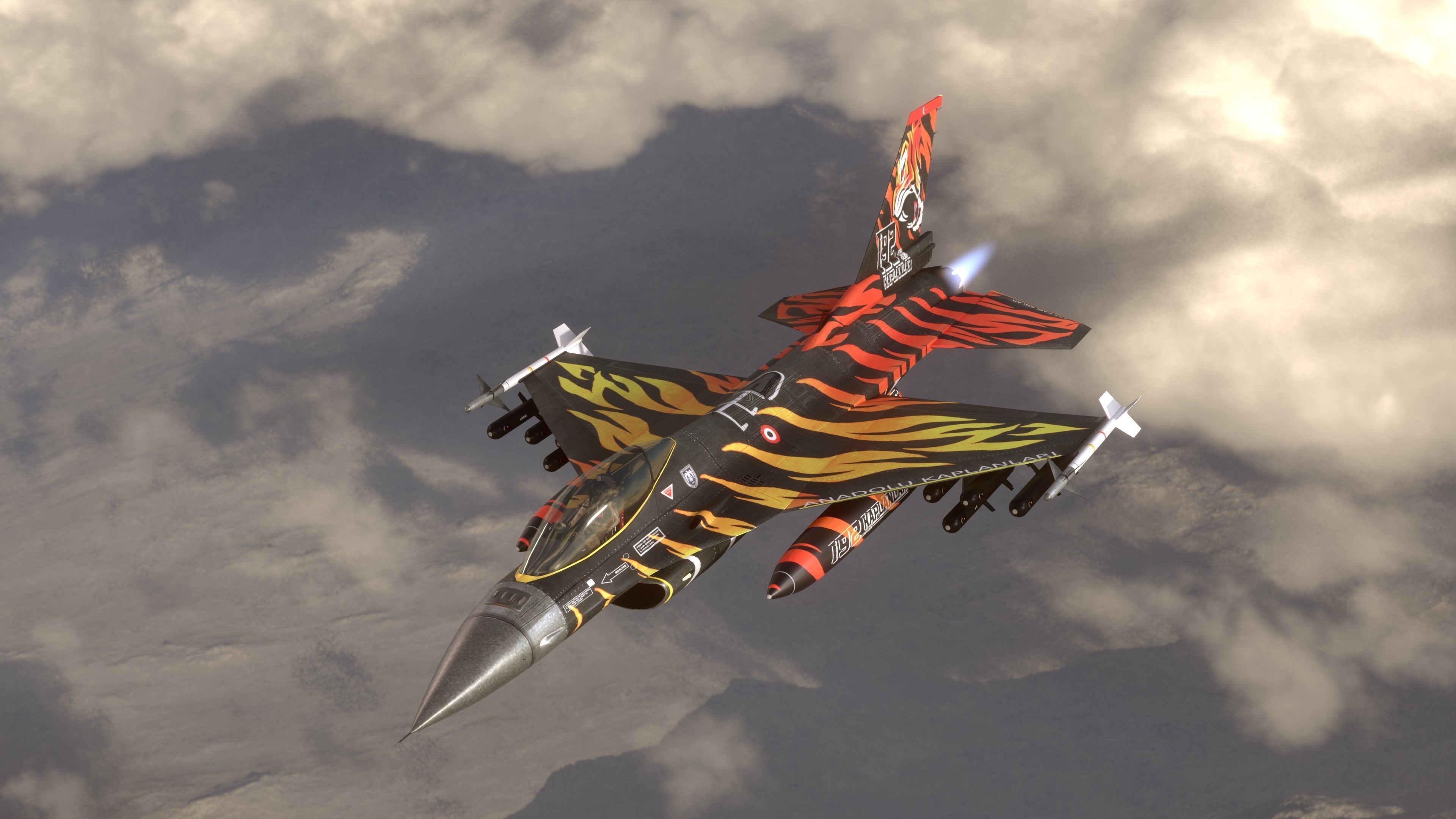 F16C Turkey Squad 192 Tigers  Low-poly 3D model_18