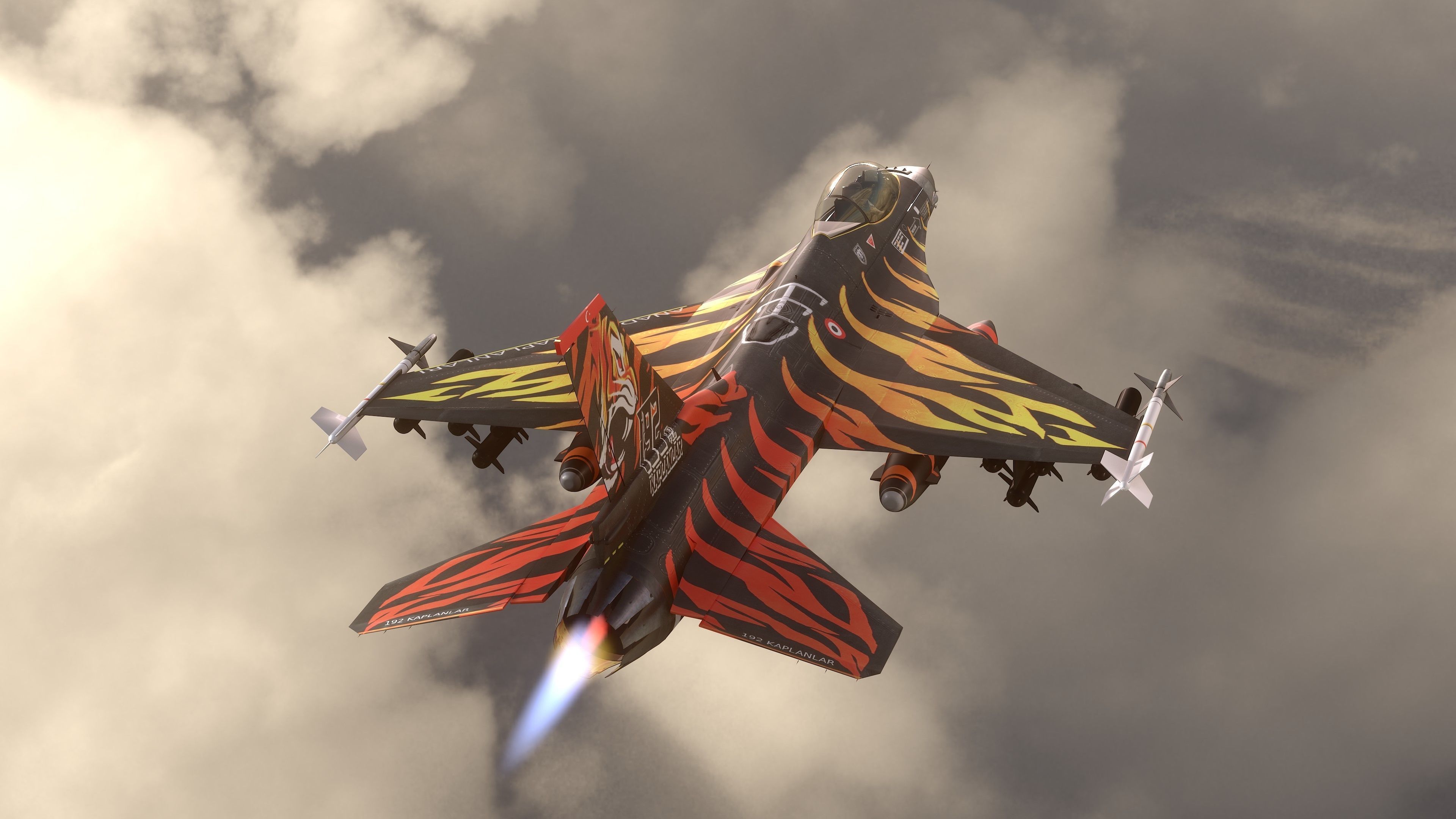 F16C Turkey Squad 192 Tigers  Low-poly 3D model_7