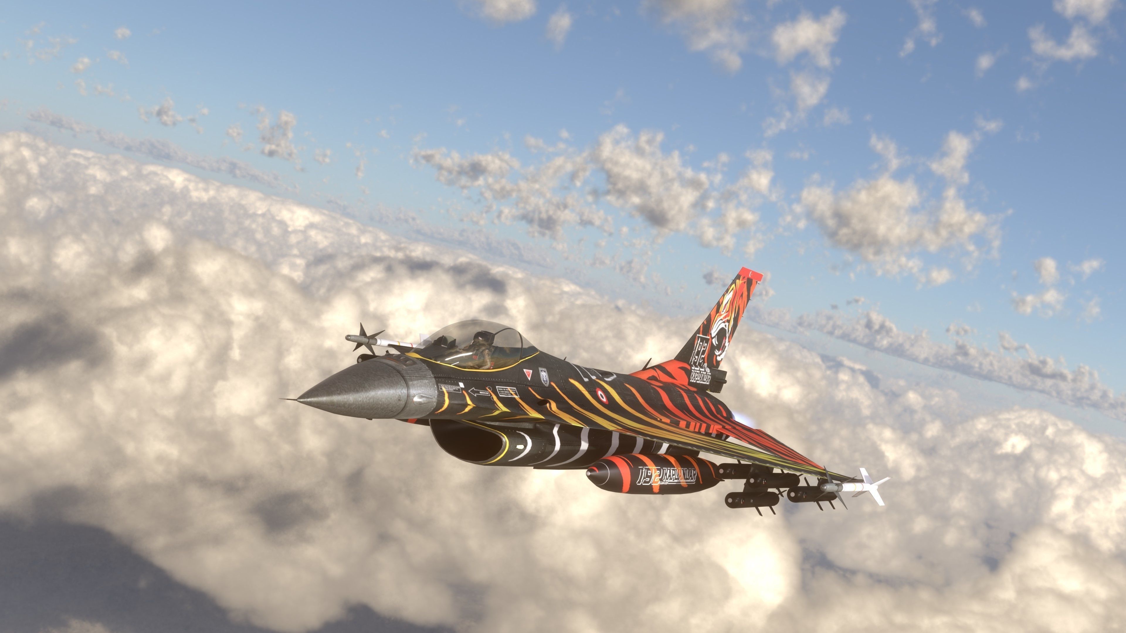 F16C Turkey Squad 192 Tigers  Low-poly 3D model_11
