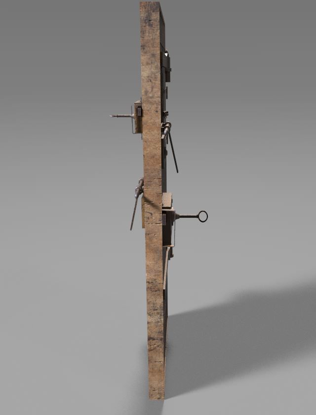 Old Prison Security Door  3D model_8