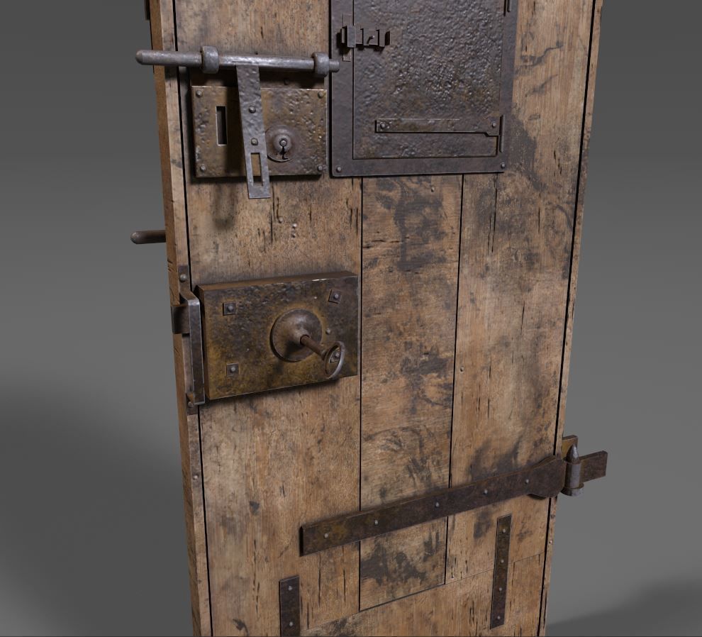 Old Prison Security Door  3D model_3
