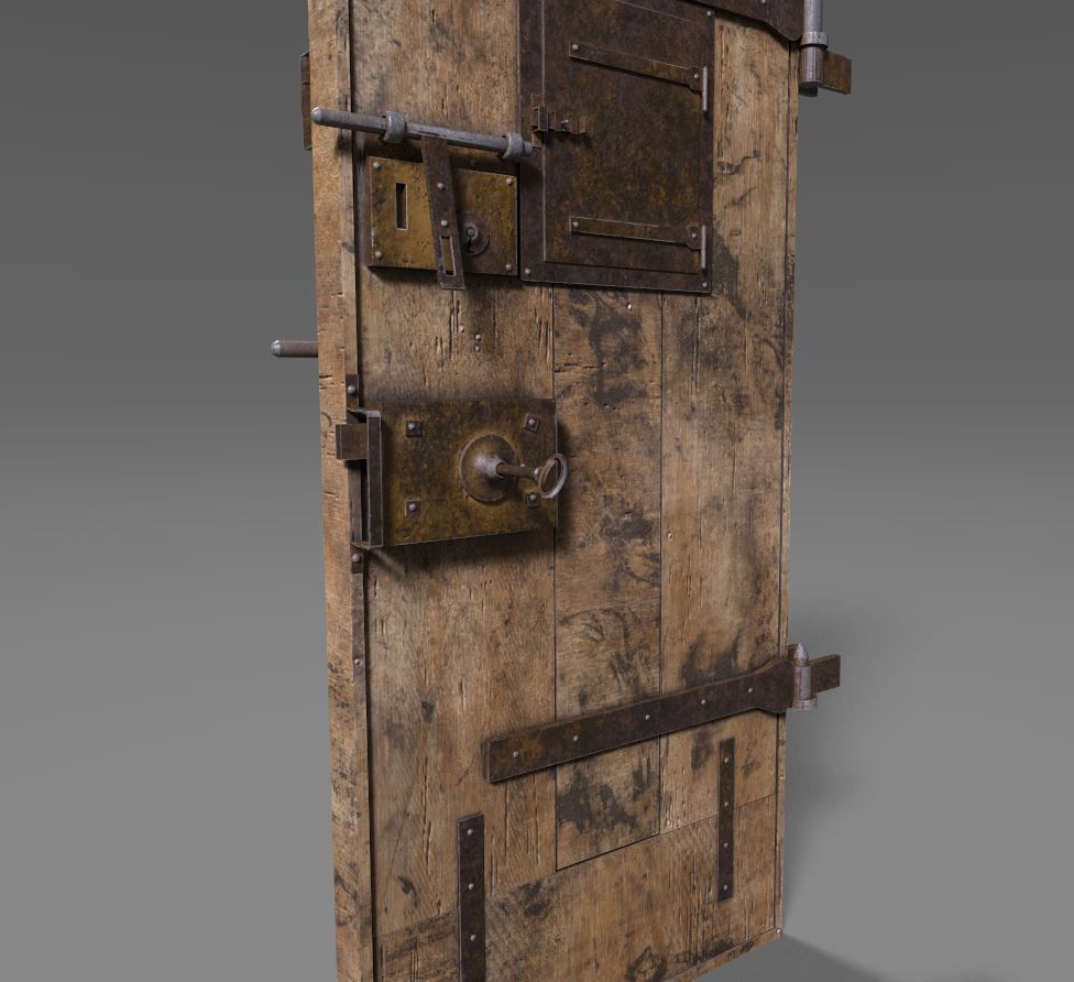 Old Prison Security Door  3D model_13