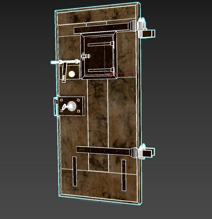 Old Prison Security Door  3D model_12
