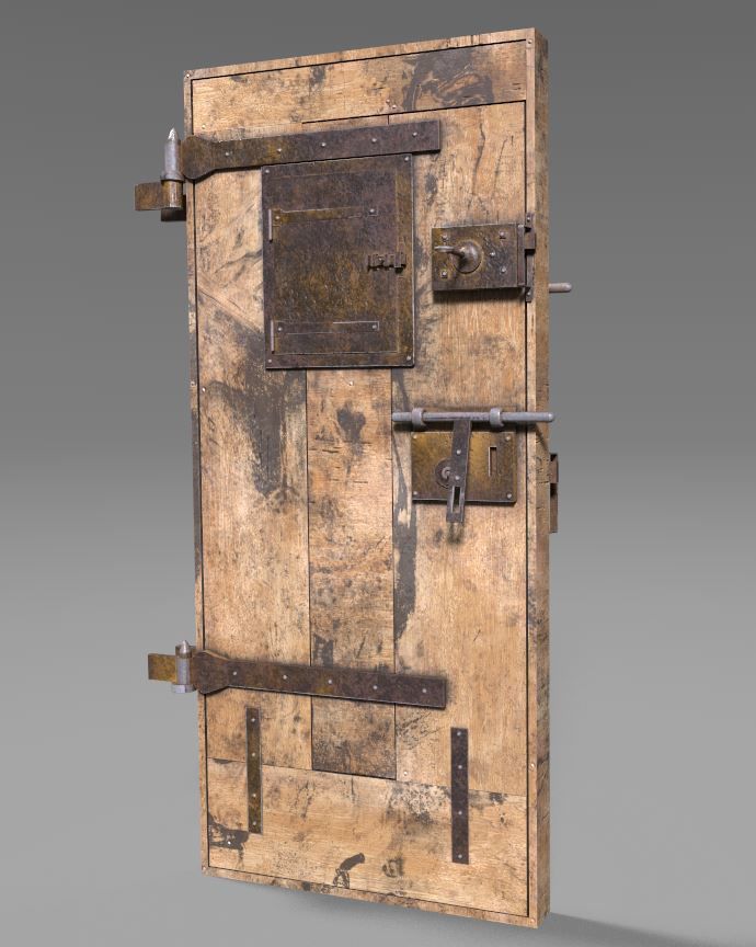 Old Prison Security Door  3D model_9