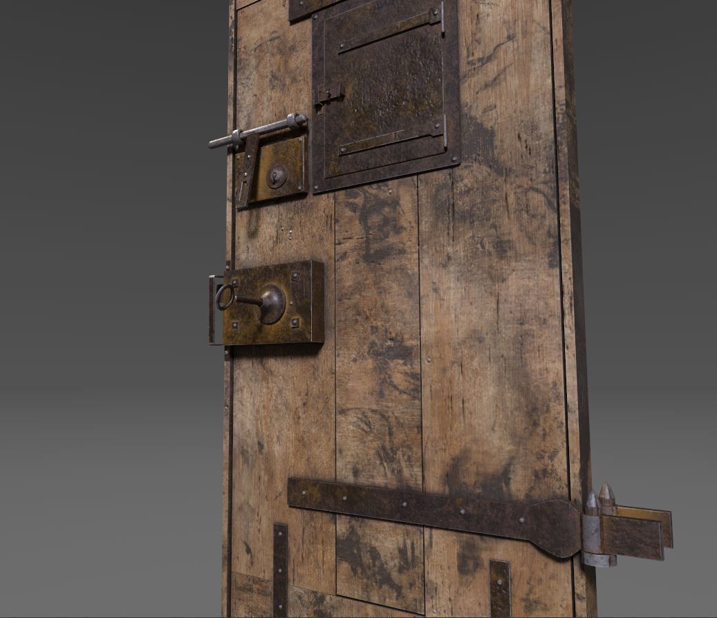 Old Prison Security Door  3D model_2