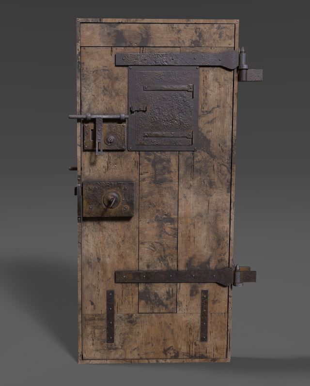 Old Prison Security Door  3D model_1
