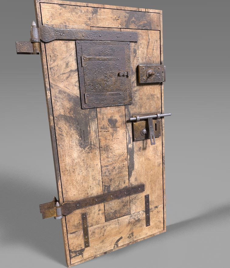 Old Prison Security Door  3D model_10