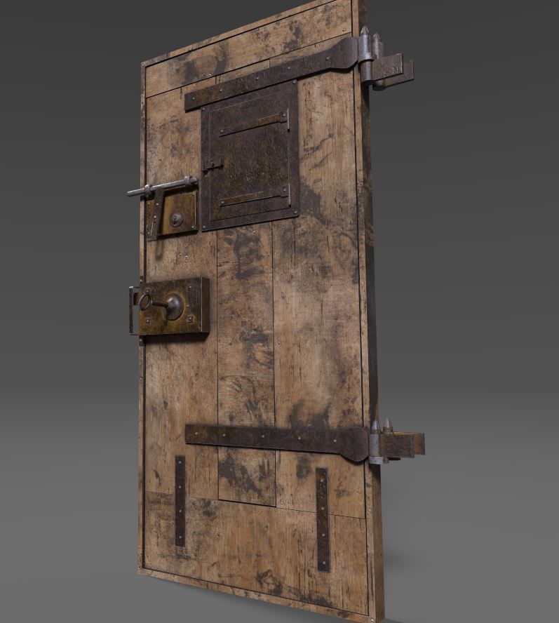 Old Prison Security Door  3D model_6
