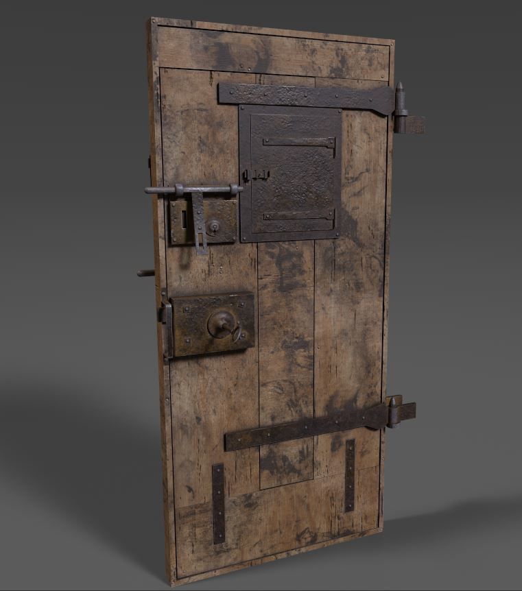 Old Prison Security Door  3D model_5