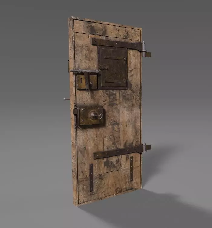 Old Prison Security Door  3D model_0
