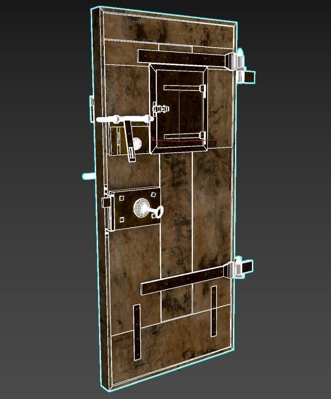 Old Prison Security Door  3D model_14