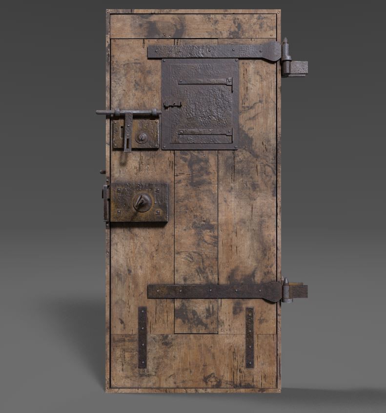 Old Prison Security Door  3D model_4