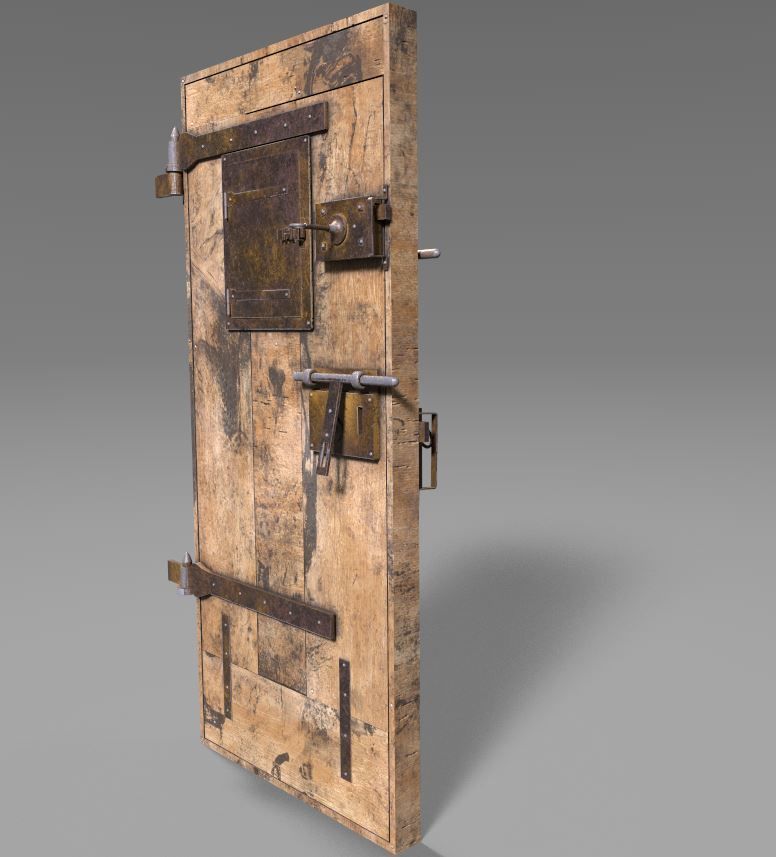 Old Prison Security Door  3D model_11