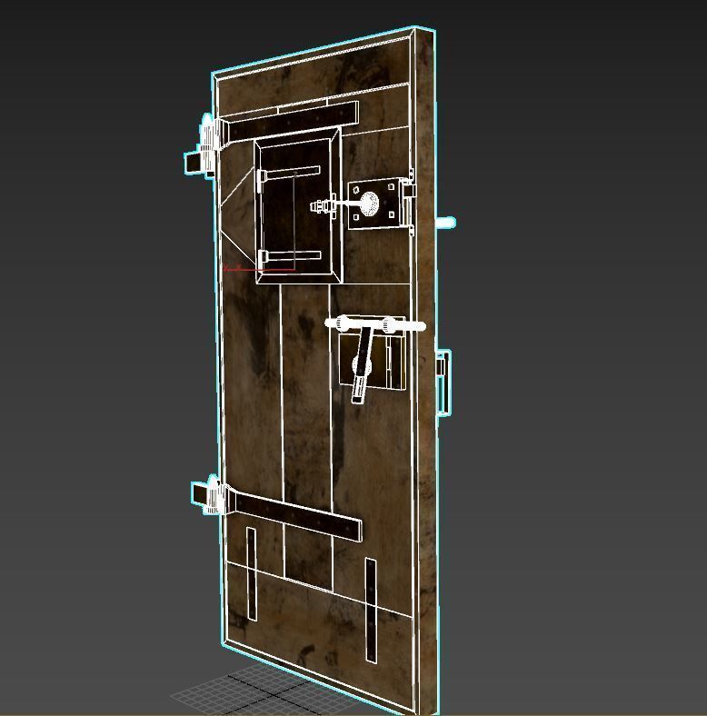 Old Prison Security Door  3D model_15