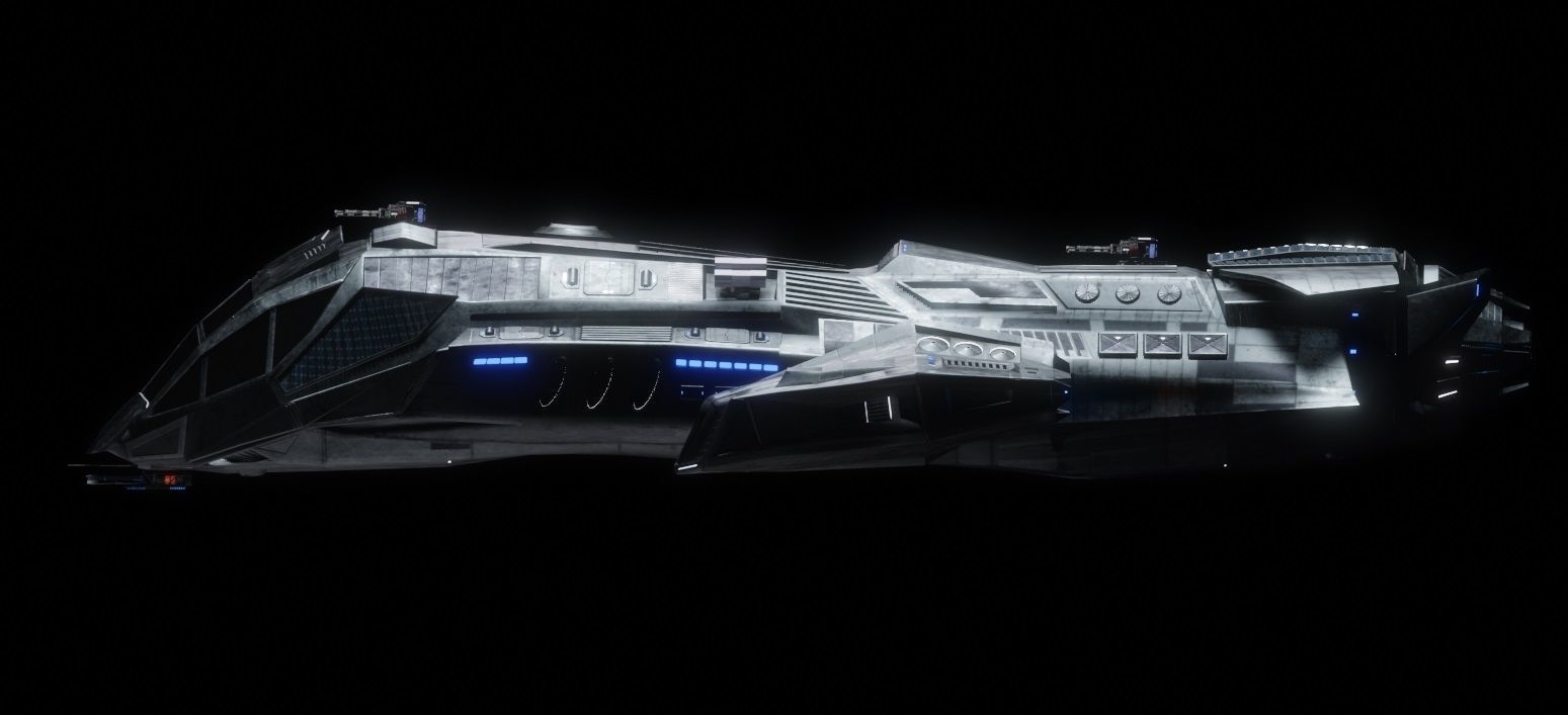 Spaceship  Low-poly 3D model_11