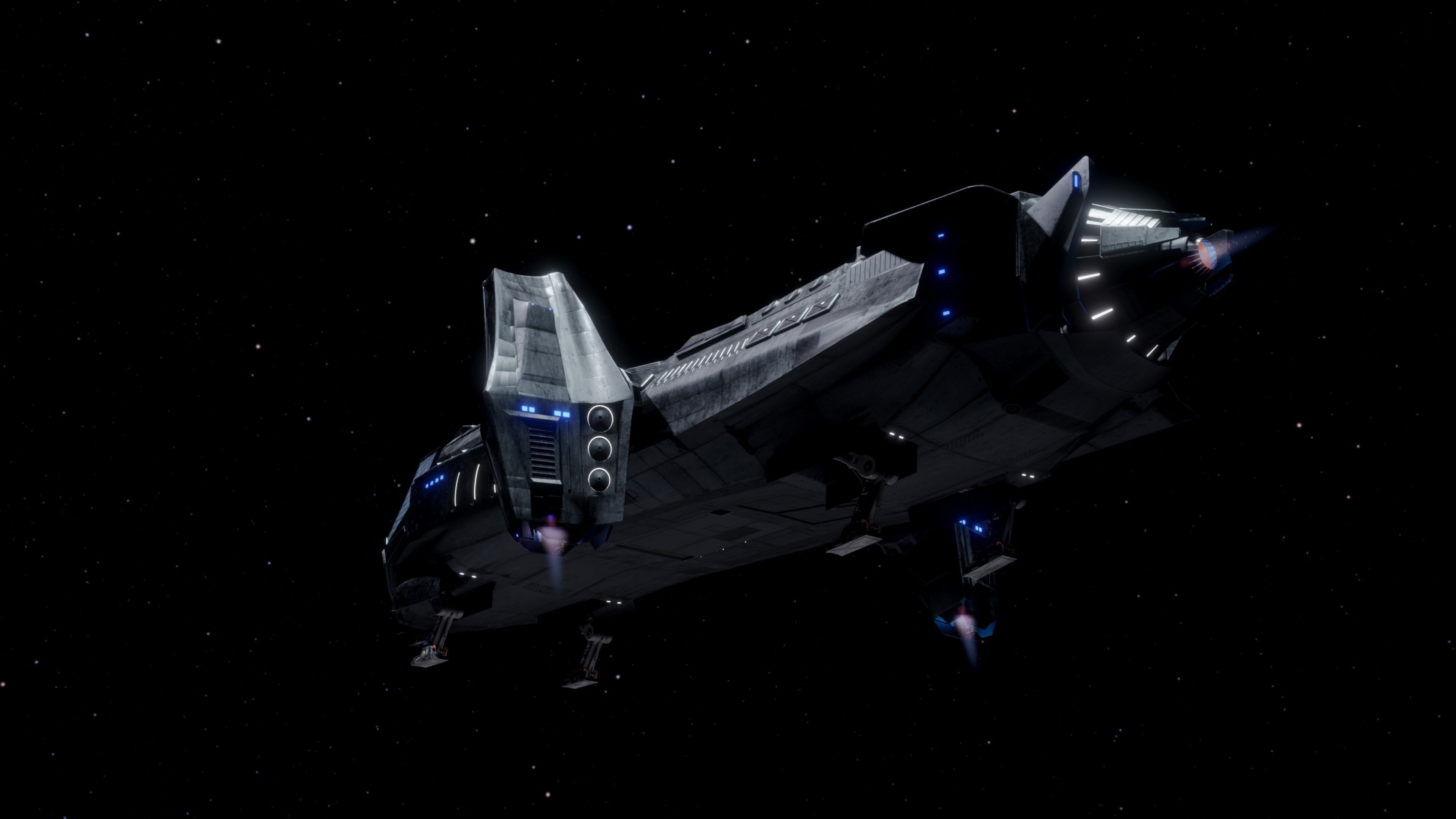 Spaceship  Low-poly 3D model_15