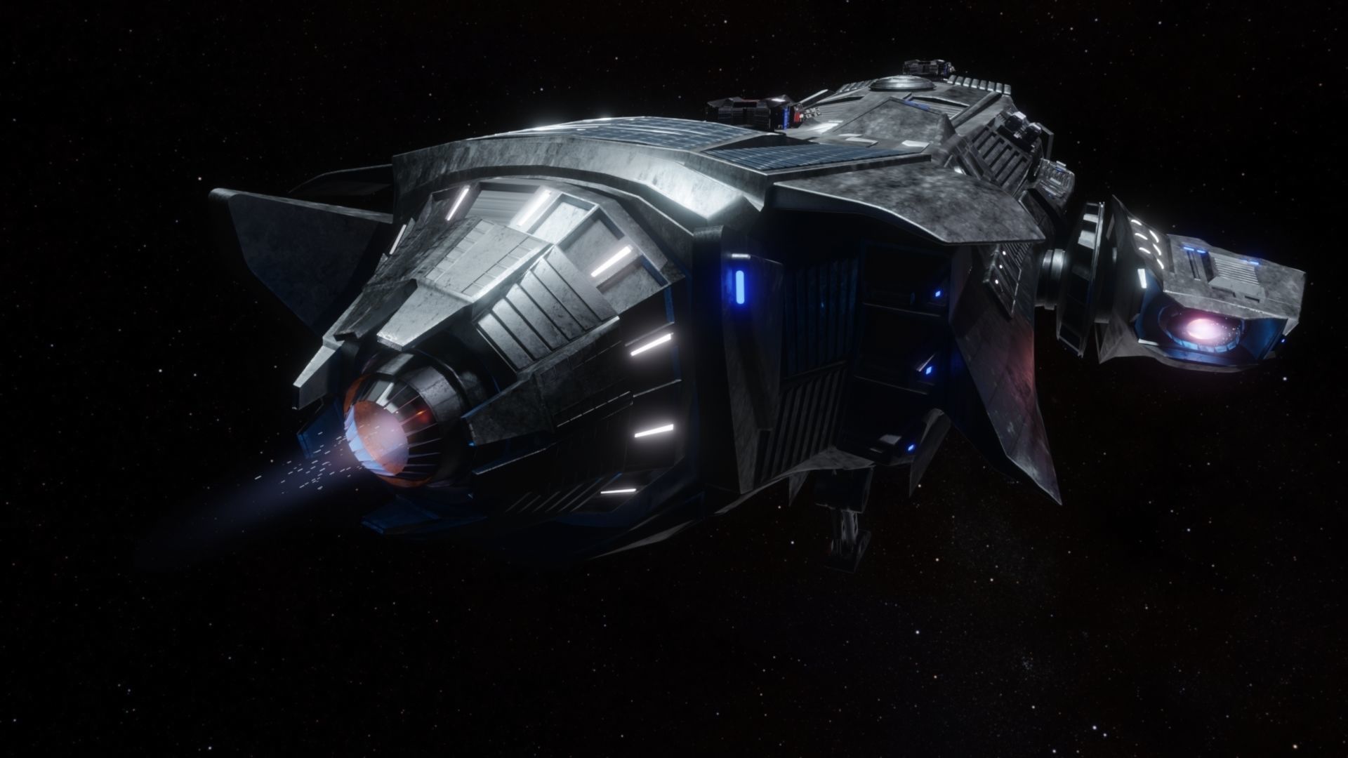 Spaceship  Low-poly 3D model_20