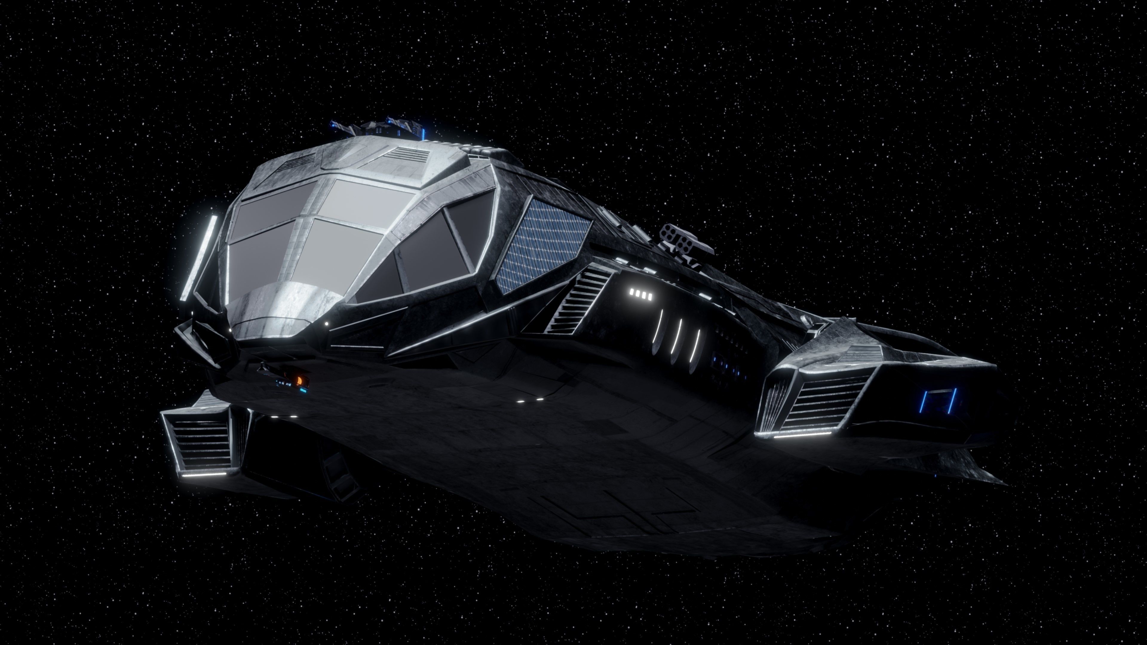 Spaceship  Low-poly 3D model_9