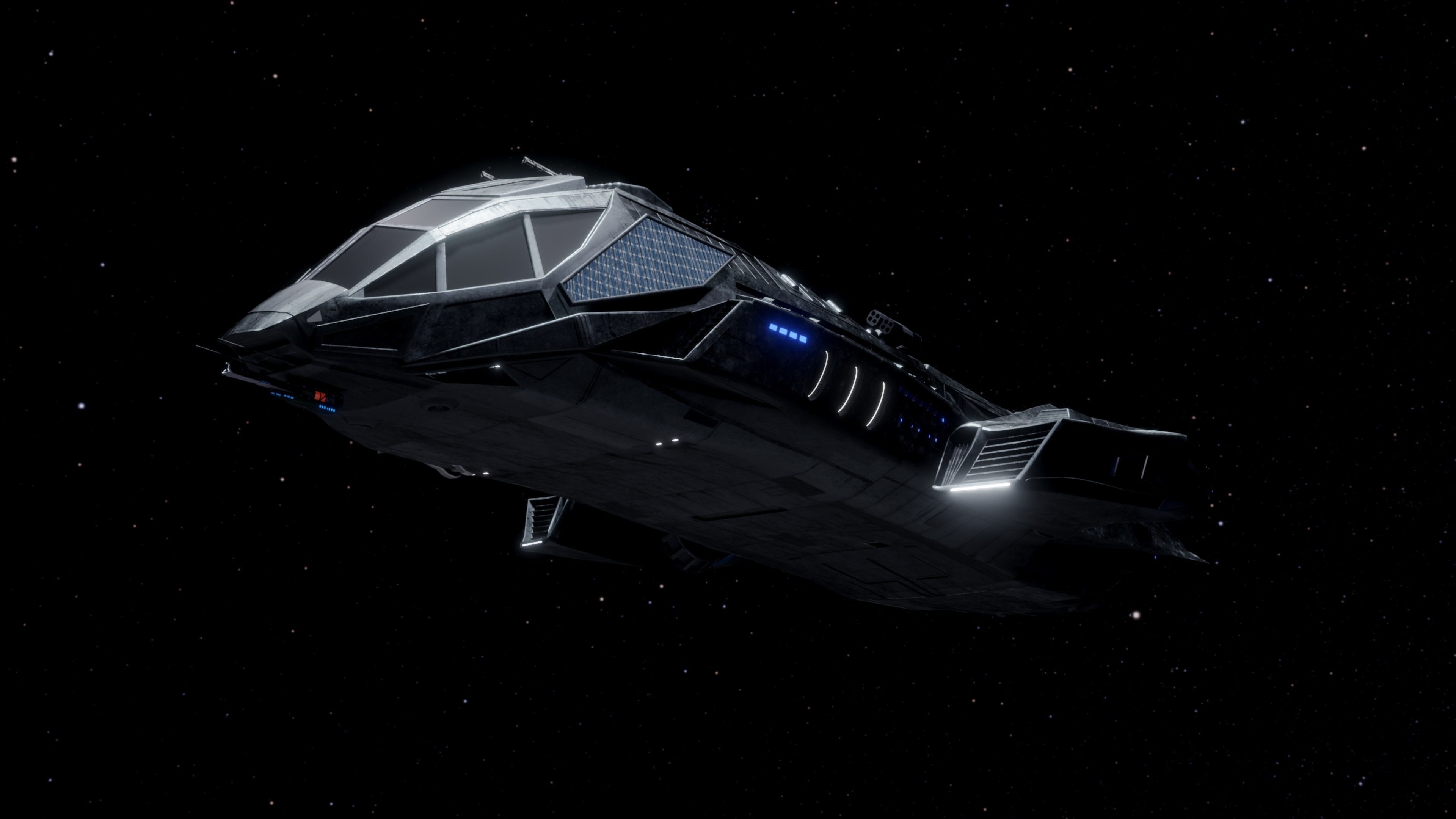 Spaceship  Low-poly 3D model_13