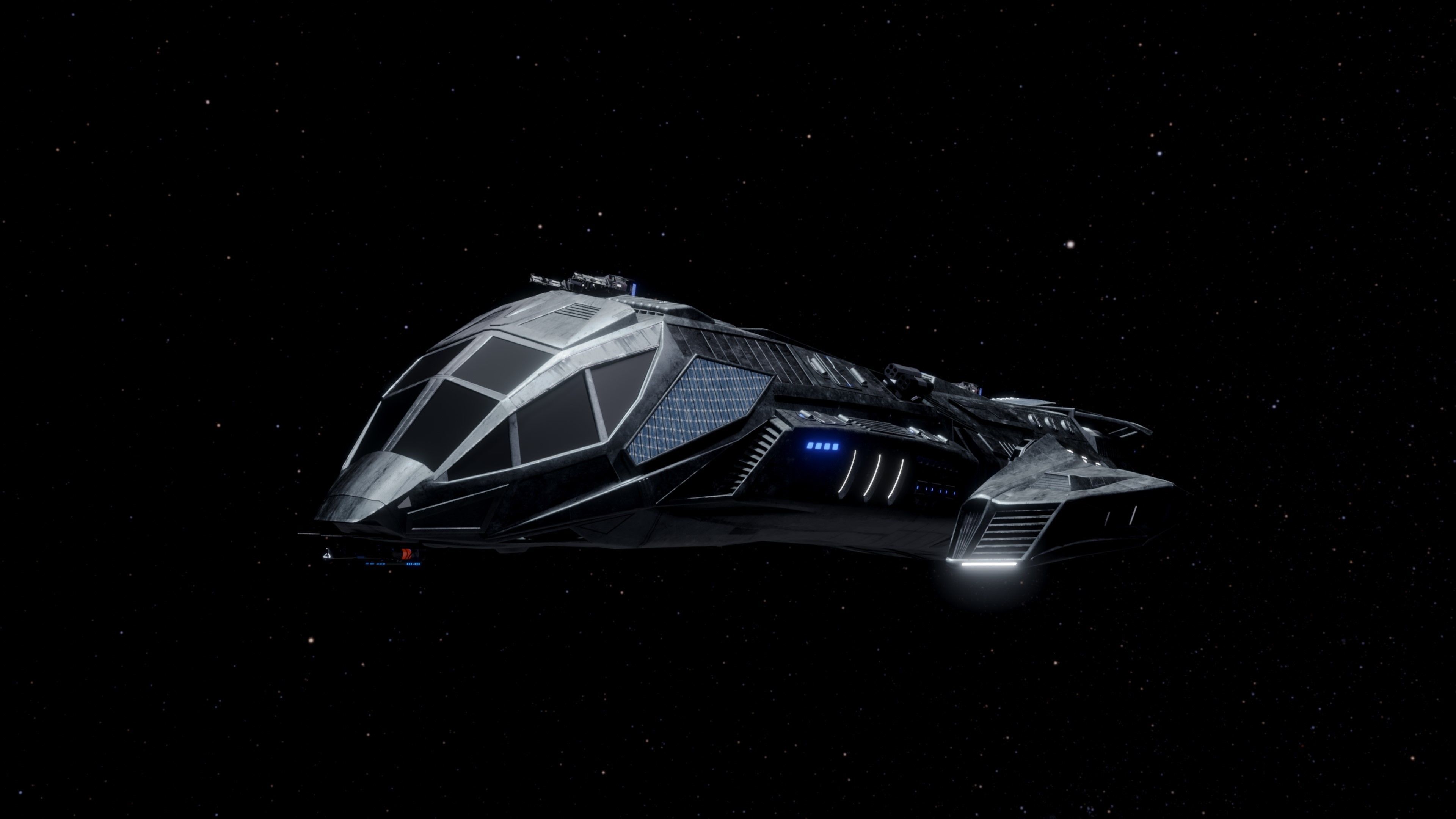 Spaceship  Low-poly 3D model_8