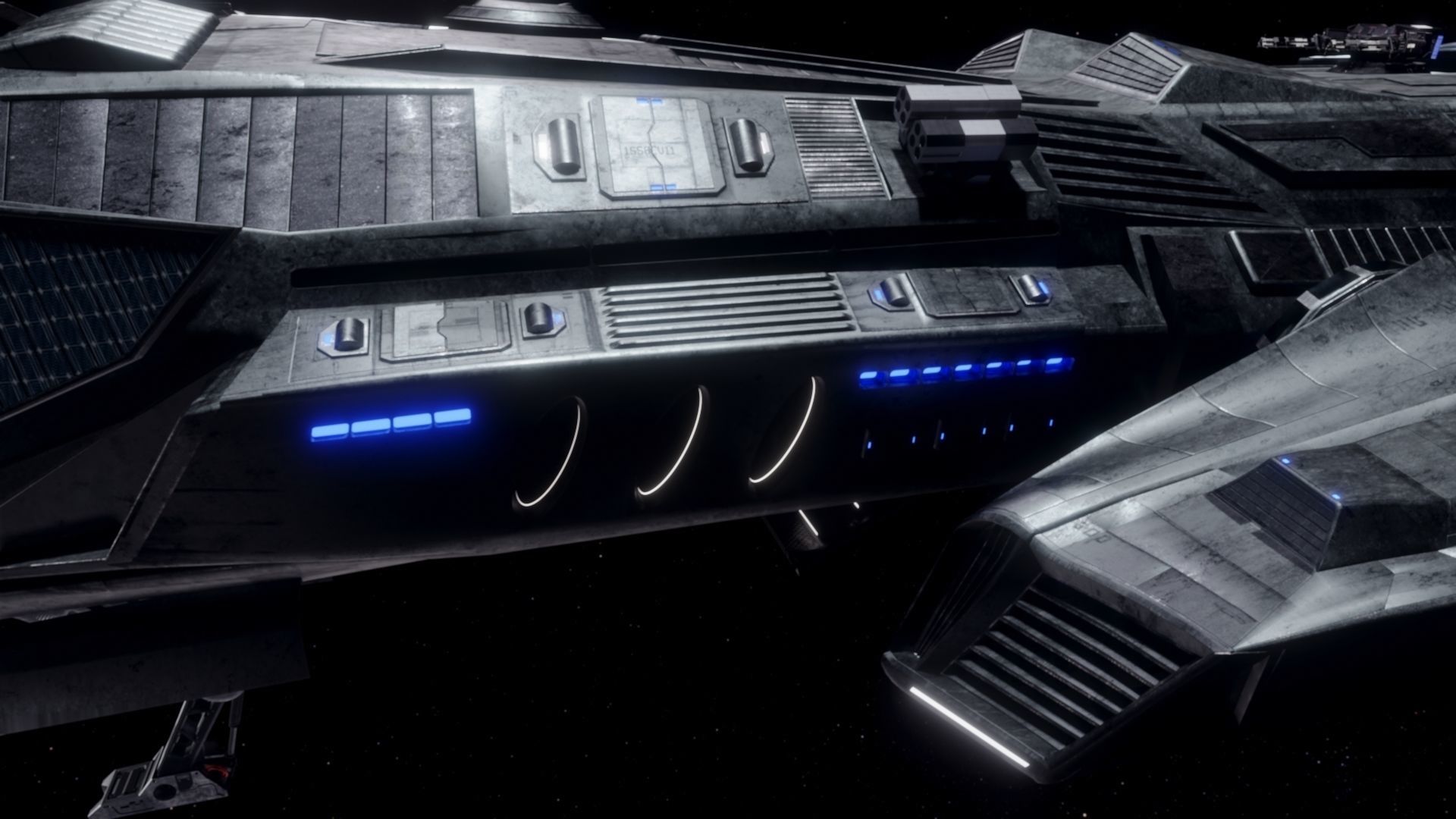 Spaceship  Low-poly 3D model_21