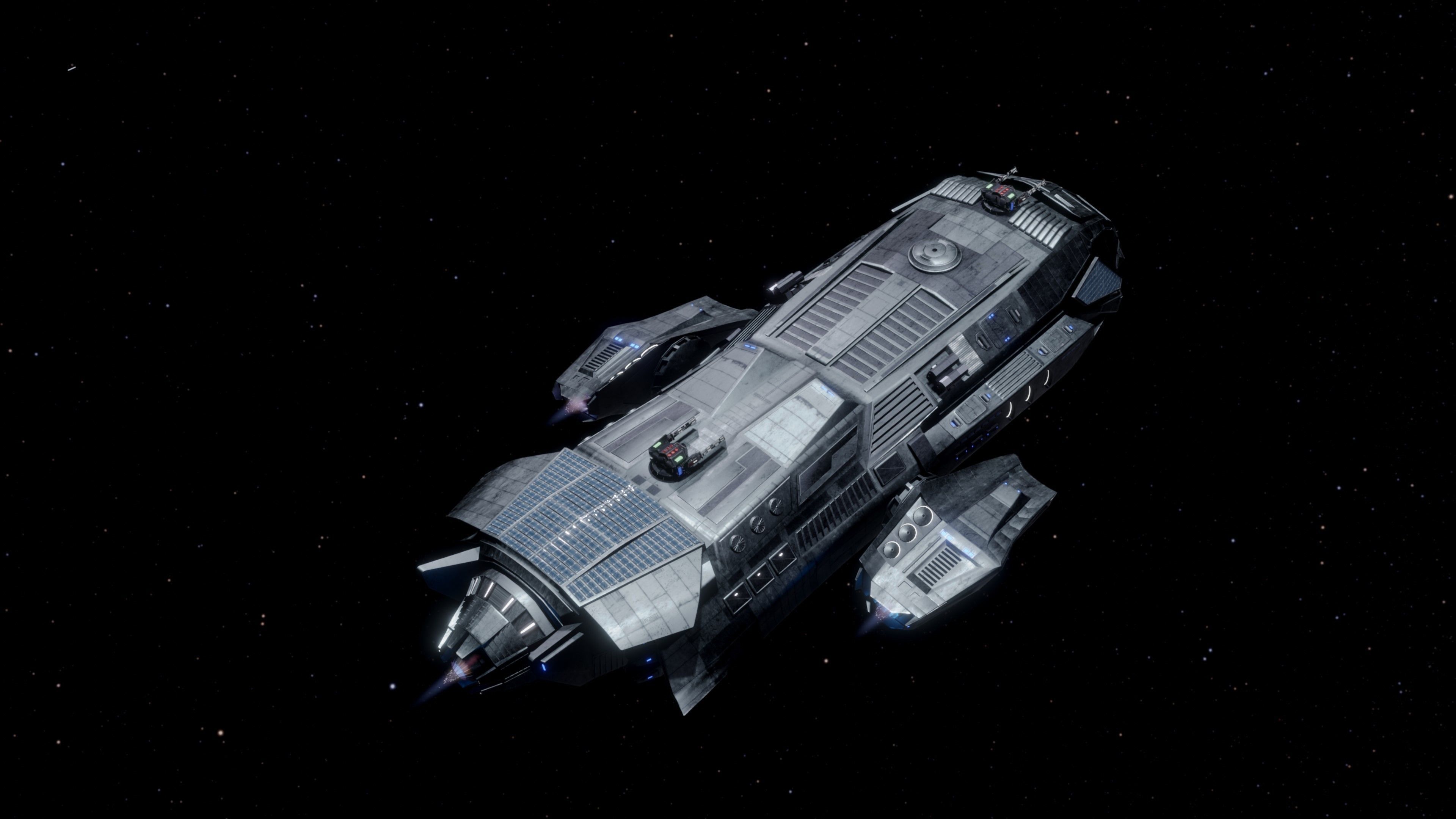 Spaceship  Low-poly 3D model_10