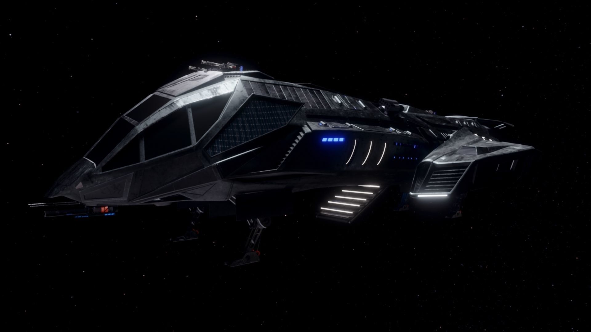 Spaceship  Low-poly 3D model_22