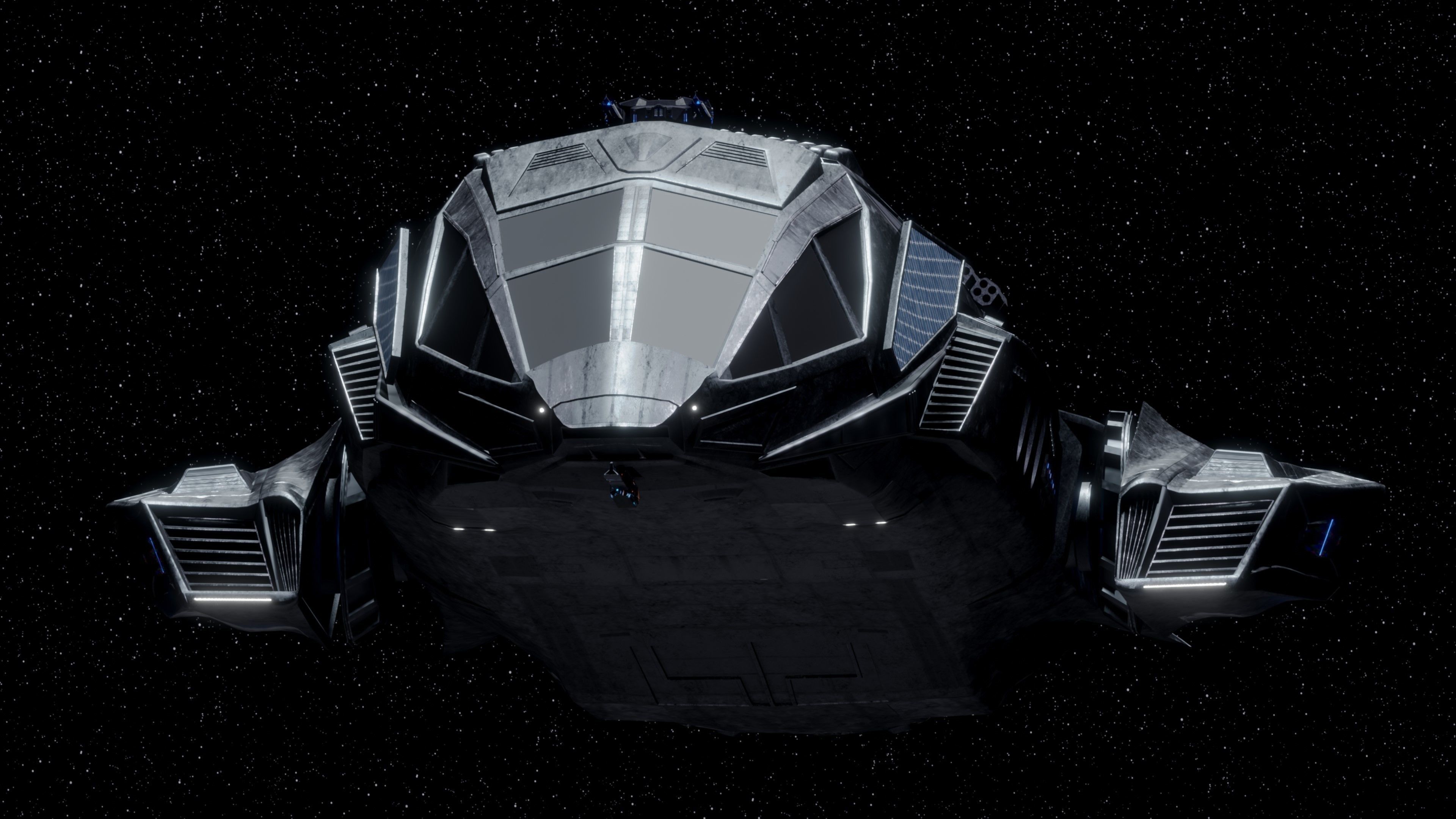 Spaceship  Low-poly 3D model_6