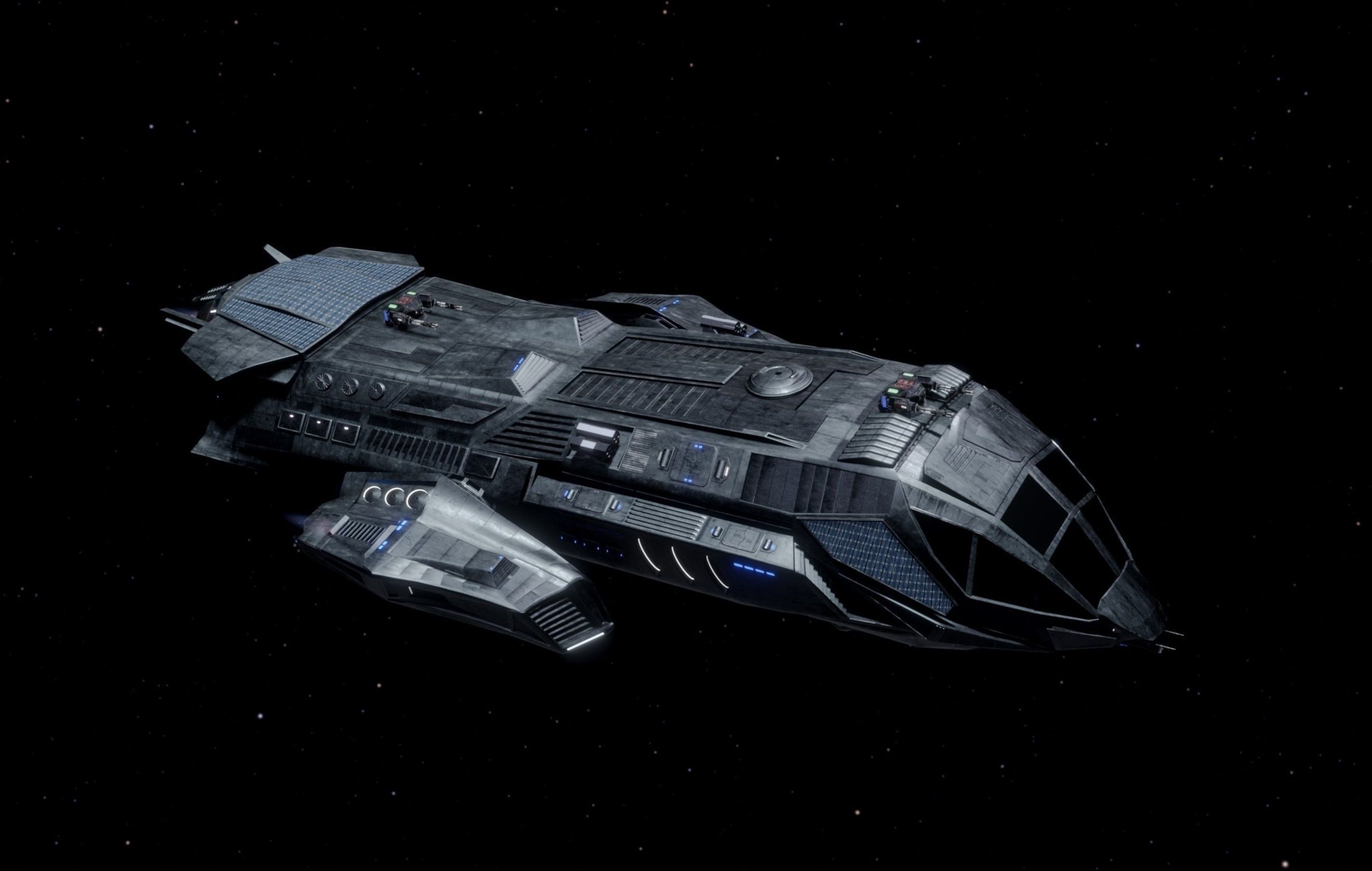 Spaceship  Low-poly 3D model_5