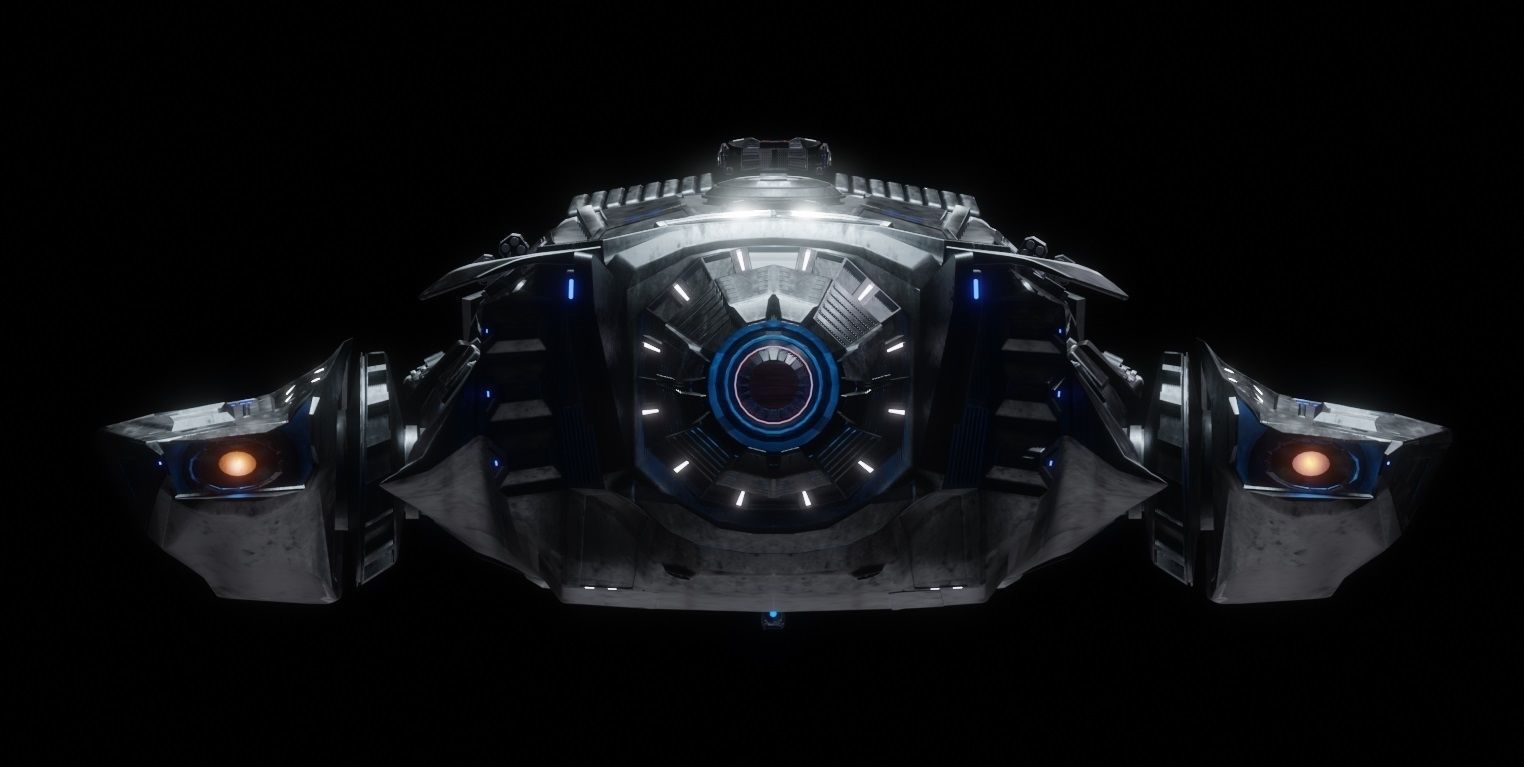 Spaceship  Low-poly 3D model_16