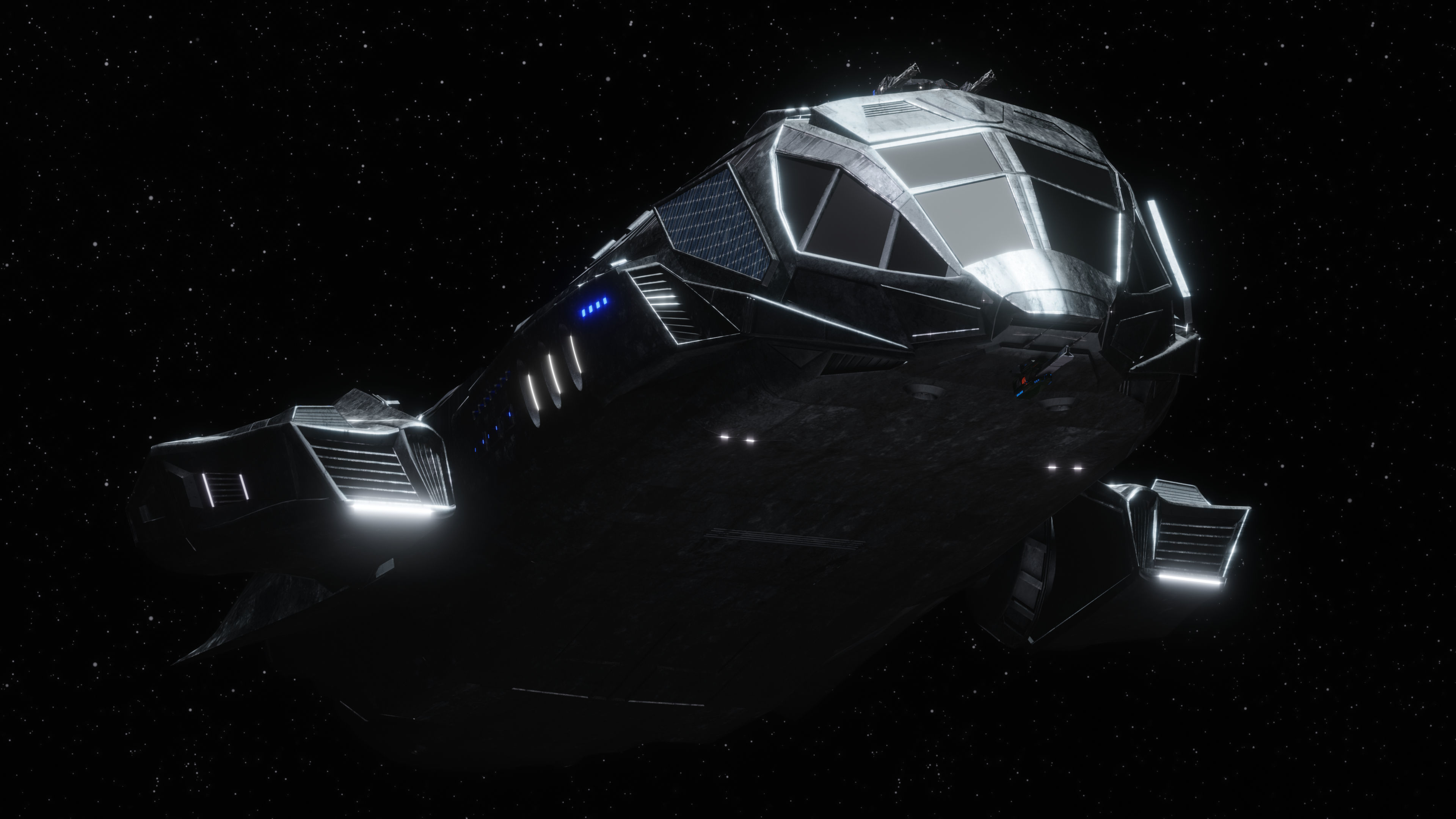 Spaceship  Low-poly 3D model_4