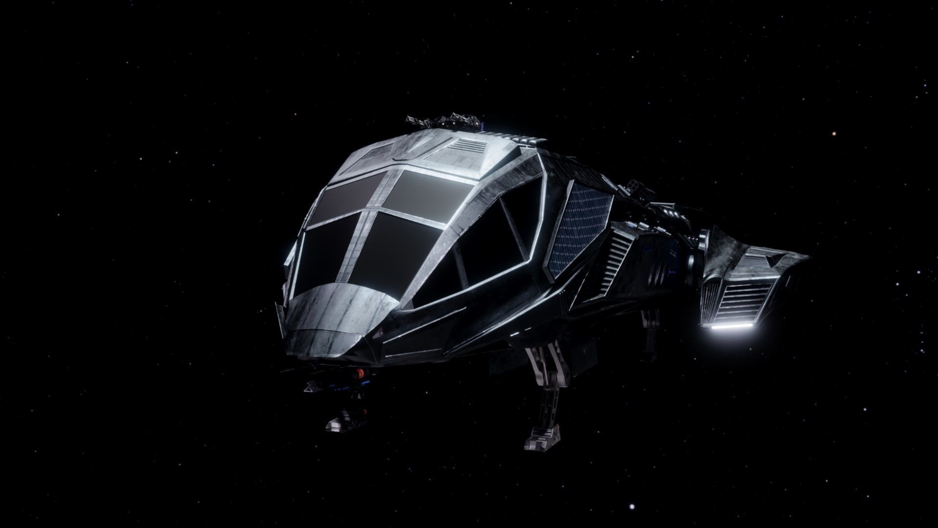 Spaceship  Low-poly 3D model_17