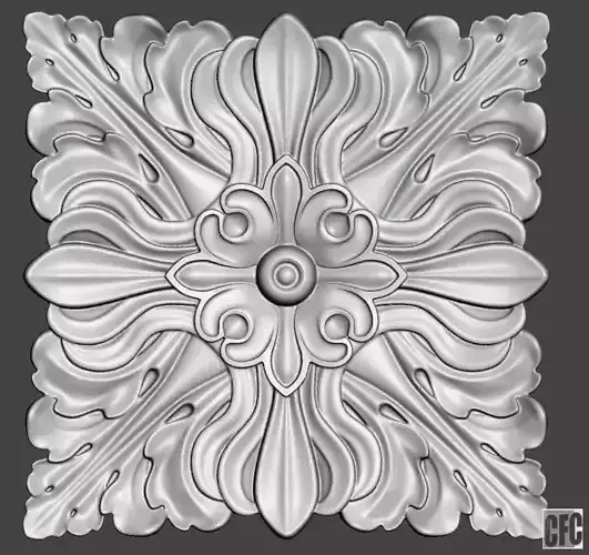 WoodCarving floral detail - 3d model for CNC - FlowerCFC07