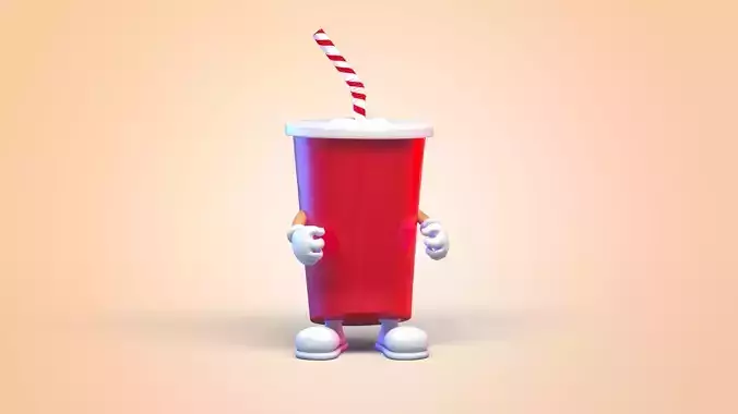 Cup Man Character 