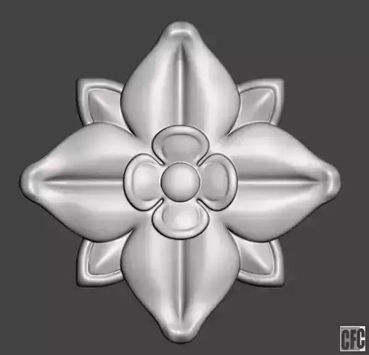 WoodCarving floral detail - 3d model for CNC - FlowerCFC08 3D print model