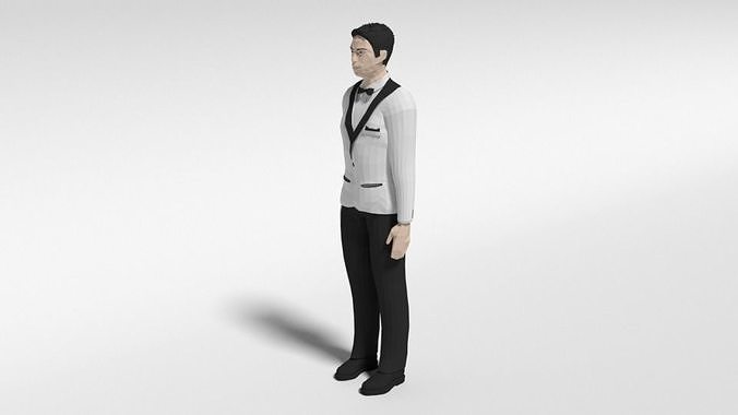 Low Poly Man in Suit Low-poly 3D model