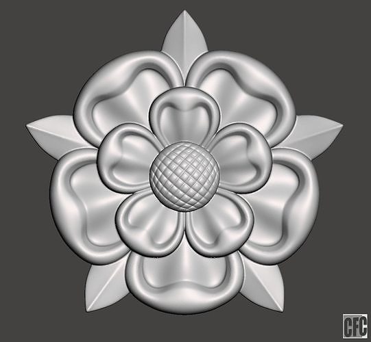 WoodCarving floral detail - 3d model for CNC - FlowerCFC09 3D print model