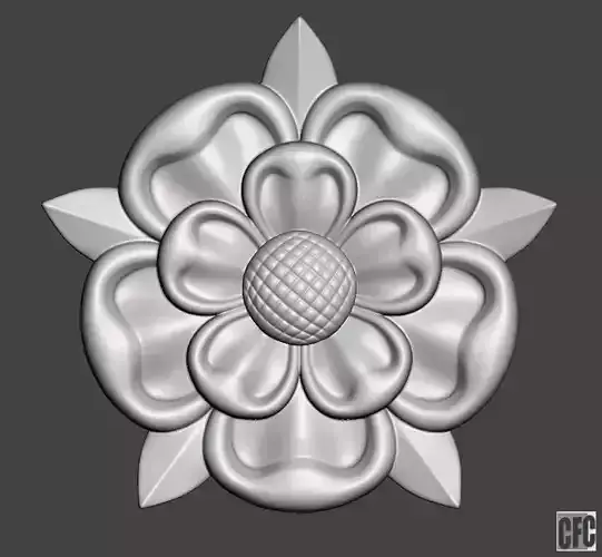WoodCarving floral detail - 3d model for CNC - FlowerCFC09