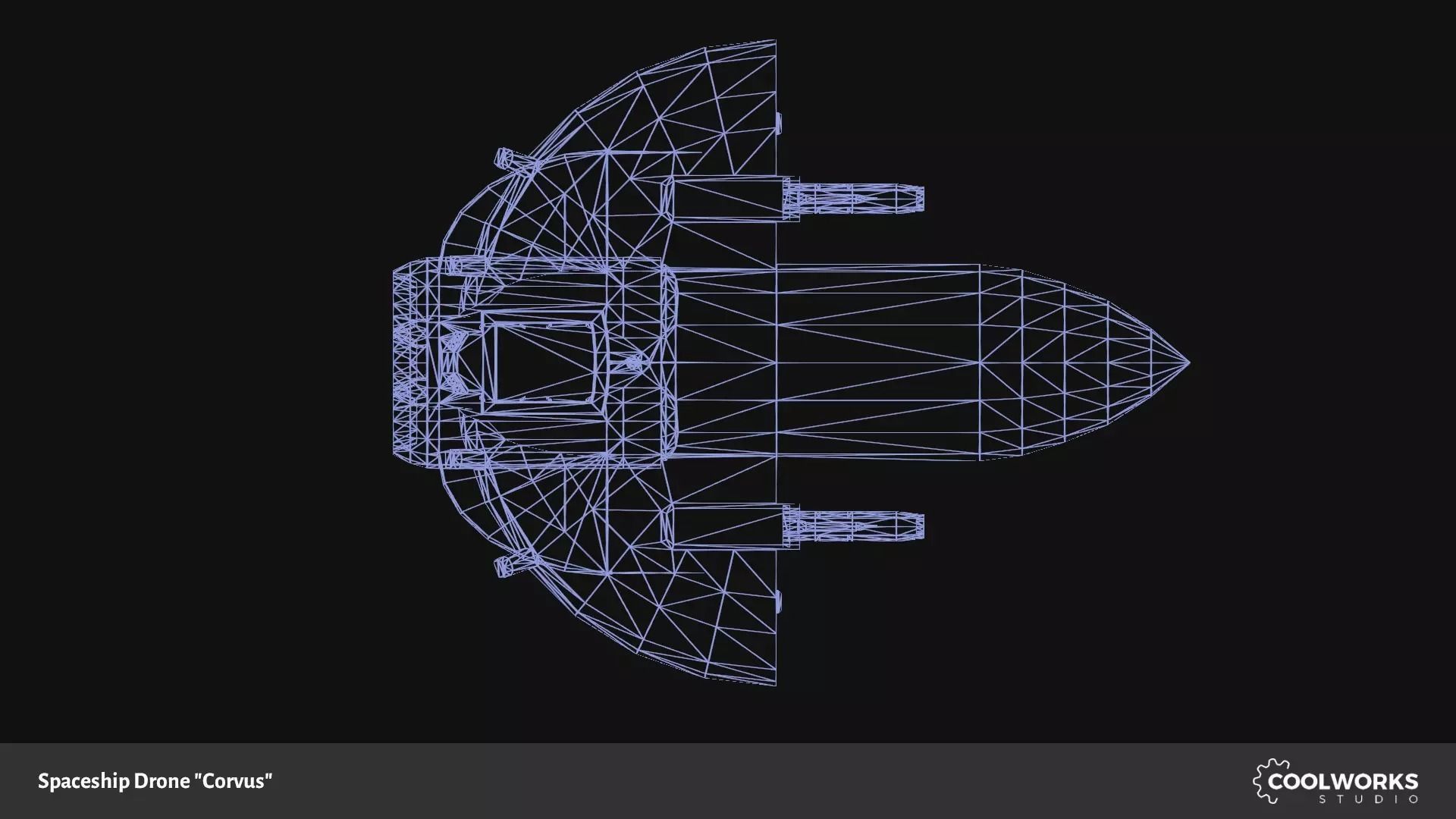 Spaceship Drone Corvus Low-poly 3D model_13