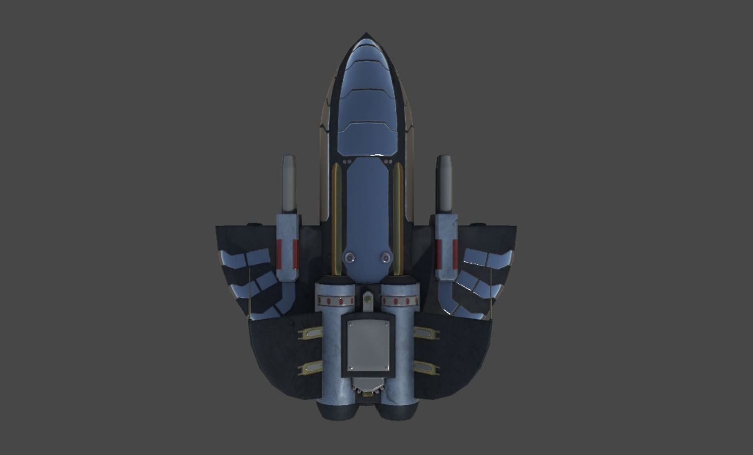 Spaceship Drone Corvus Low-poly 3D model_5