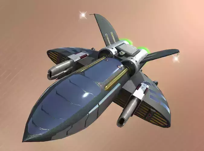 Spaceship Drone Corvus Low-poly 3D model